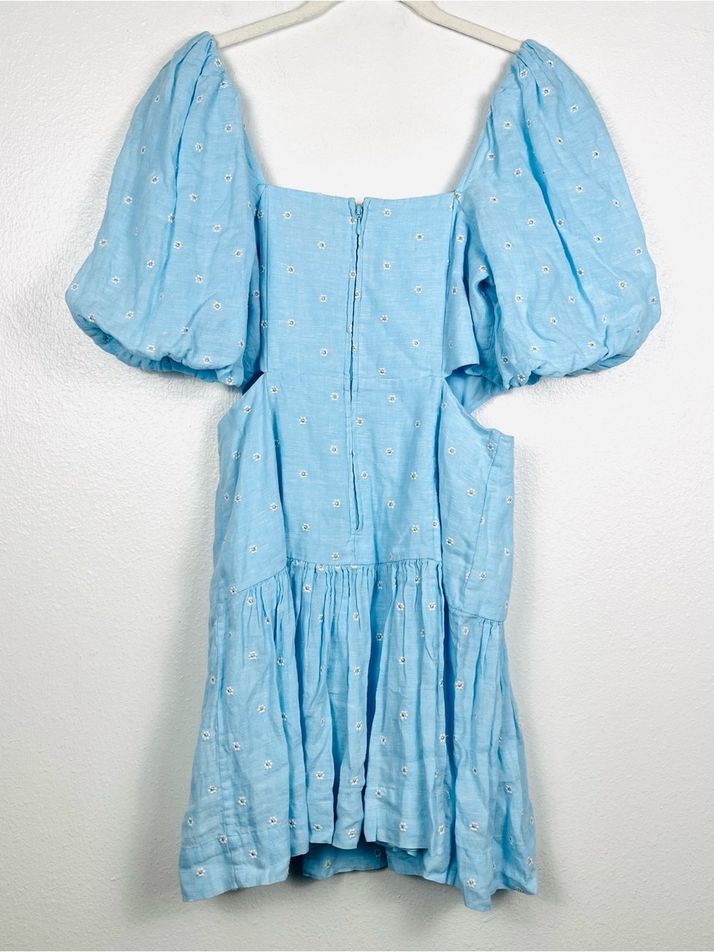 NWT Lilly Pulitzer Kylanne Blue Linen Cutout Mini Dress Drive Me Daisy Floral - Picture 9 of 9